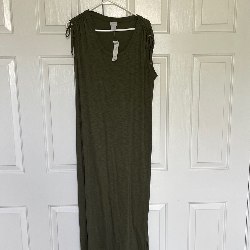 Chico's Olive NWT Green Sleeveless Maxi Dress